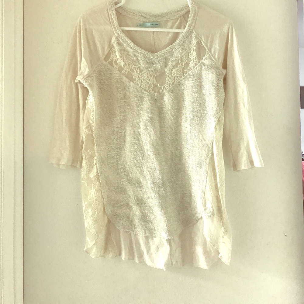 White top with lace detailing