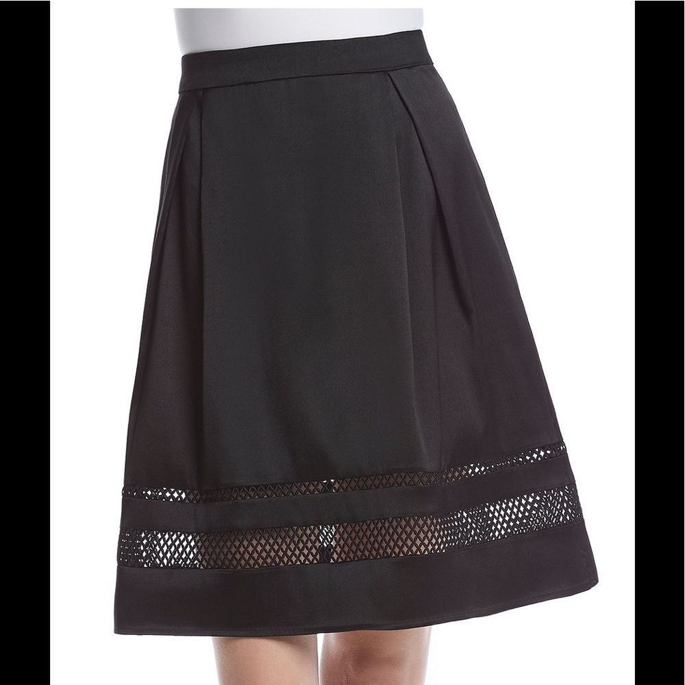 IVANKA TRUMP Mesh Inset Pleated A-line Skirt NWT