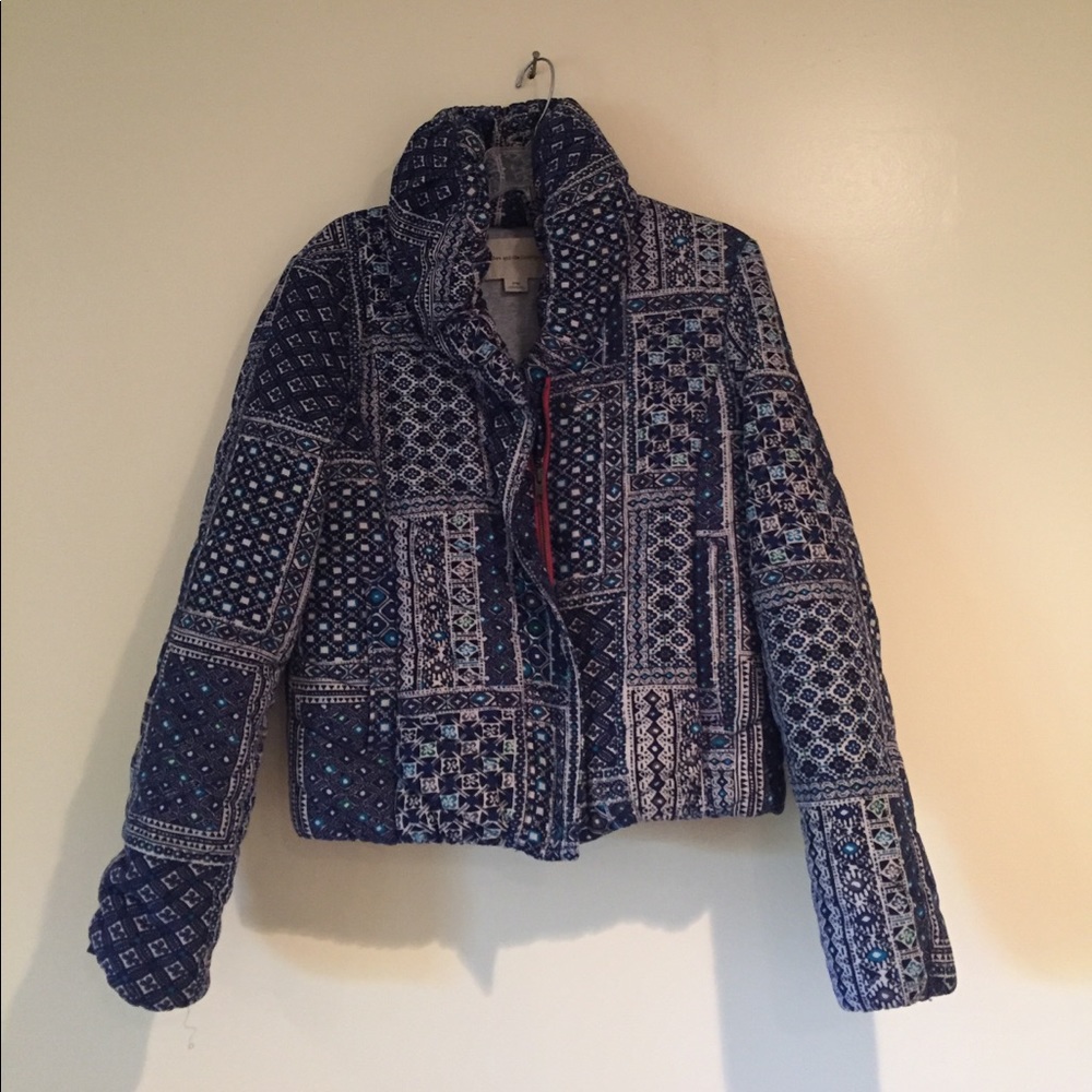 Blue puffy jacket