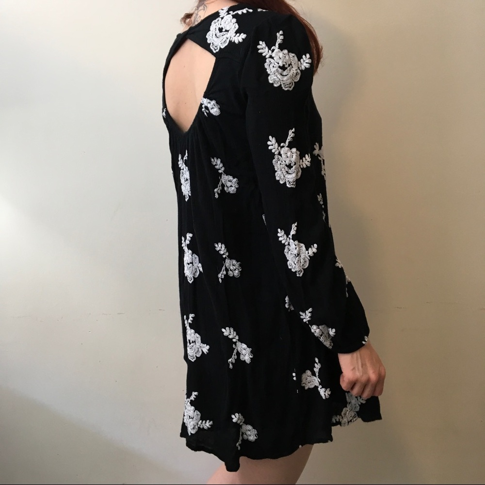 FREE PEOPLE Black Embroidered Gypsy Mini Dress - Picture 2 of 5