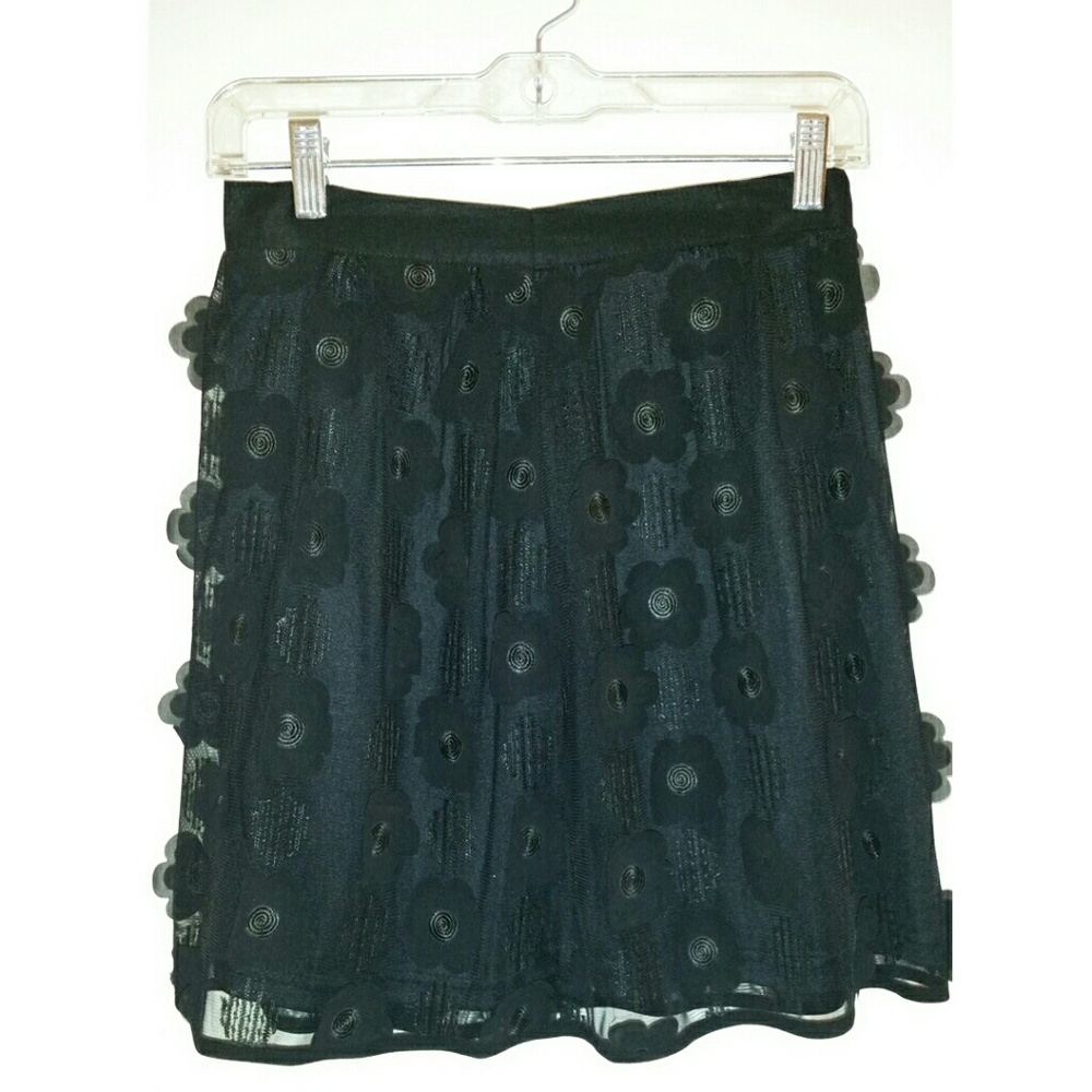 Black 3-D Flower Skirt (Alya)