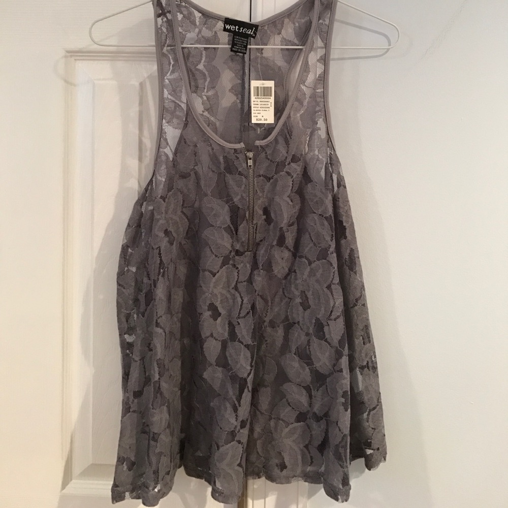 Wet seal gray lace tank