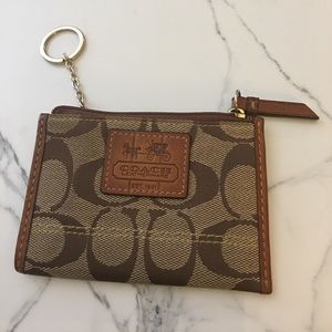 Coach Monogrammed Card Case with Key Ring