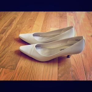 Bone Color Easy Street 2.25 Inch Chiffon Heels