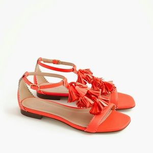 J. Crew Leather Tassel Sandals size 9.5 NWOT