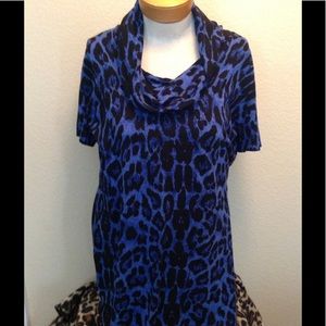 INC Blue Leopard PLUS Size Top
