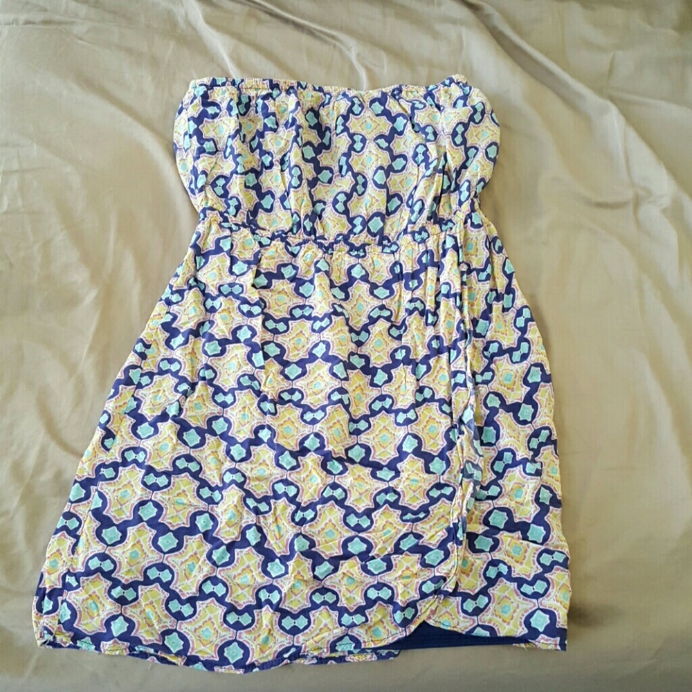 Strapless cotton dress