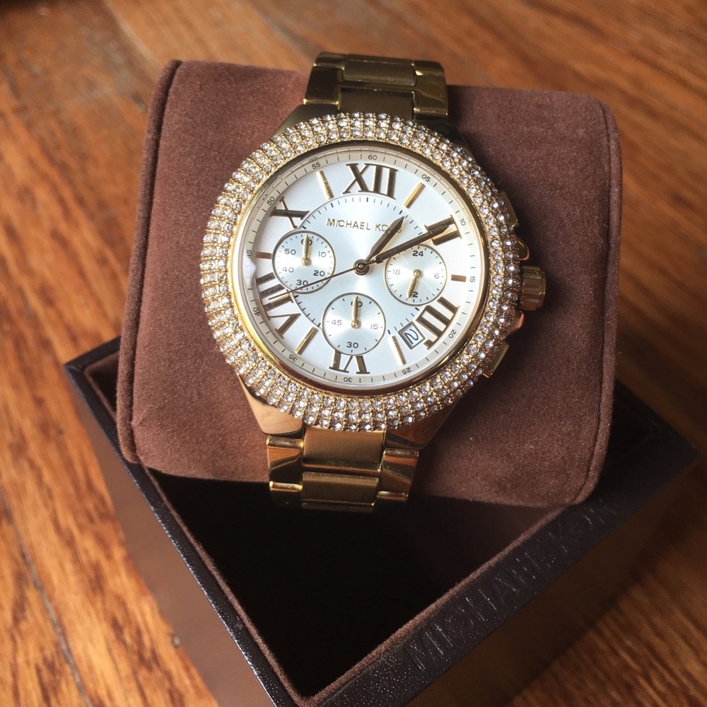 ✨NWT⚡️ Michael Kors Crystal Pave Gold Watch