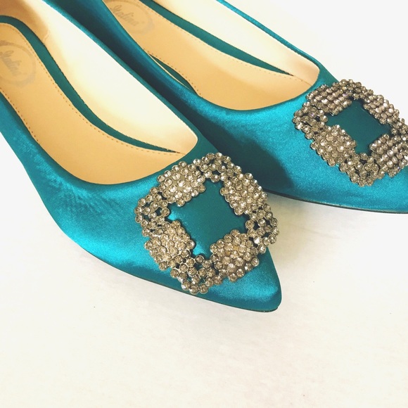Embellished Satin Ballerina Flats - Picture 2 of 5