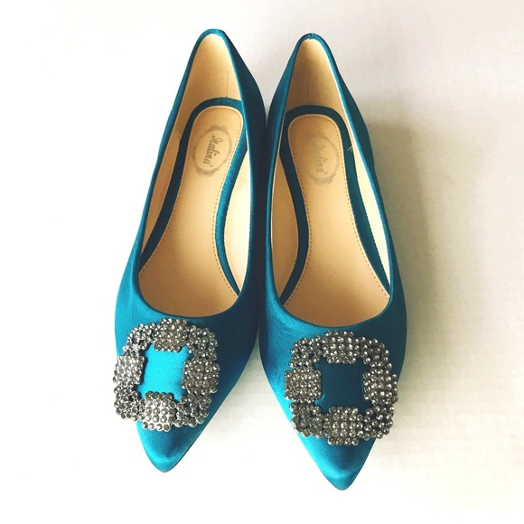 Embellished Satin Ballerina Flats - Picture 4 of 5