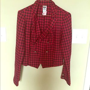 Red and black blazer