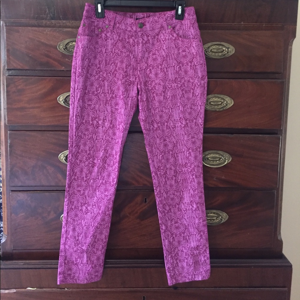 Purple snakeskin pants