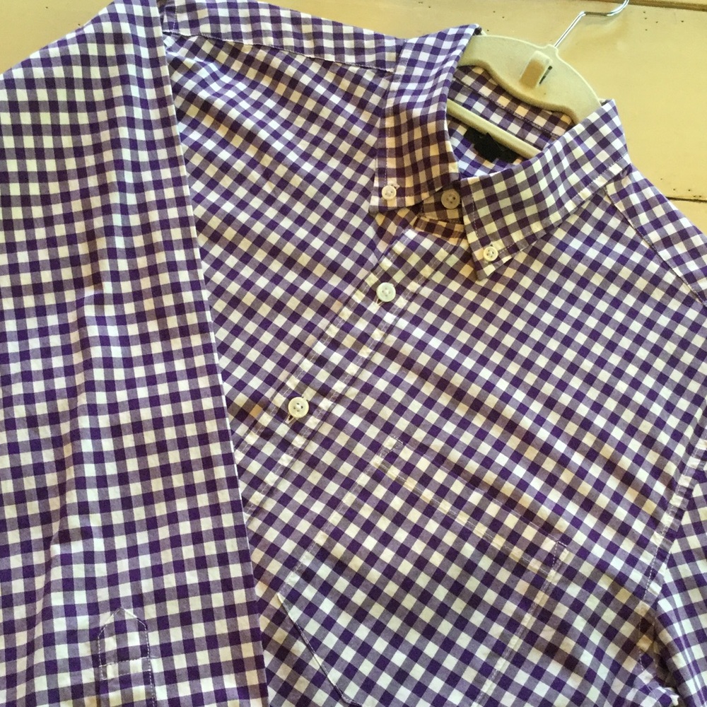 J. CREW--Purple & White oxford Button-down-Men's M