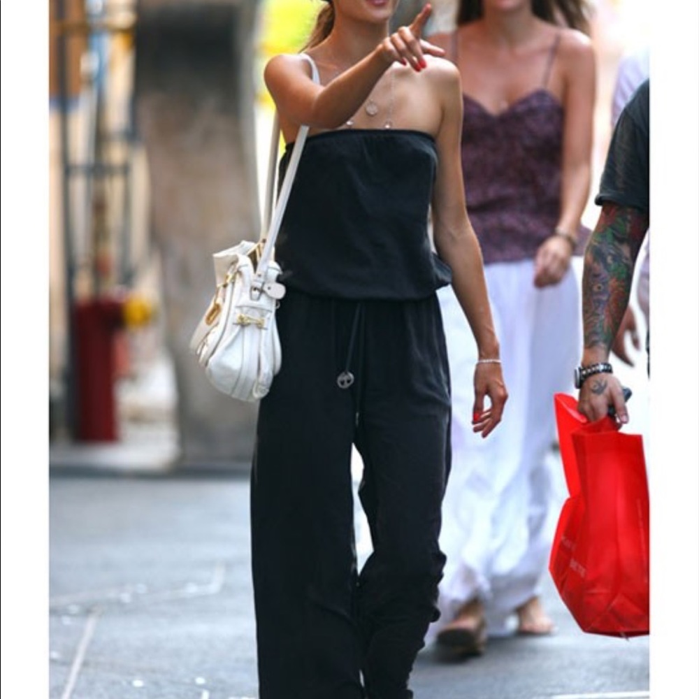Silk strapless romper