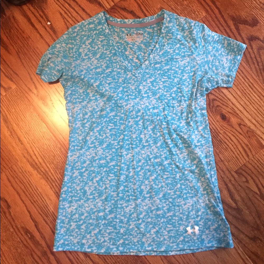 Turquoise Under Armour Workout Short-Sleeve Tee