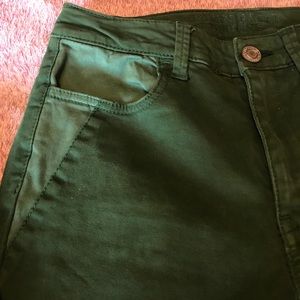 AE High Waisted Forest Green Skinny Jeans