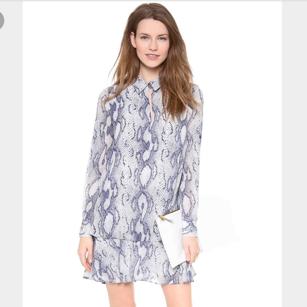 Rachel Zoe Sharona shirt dress blue