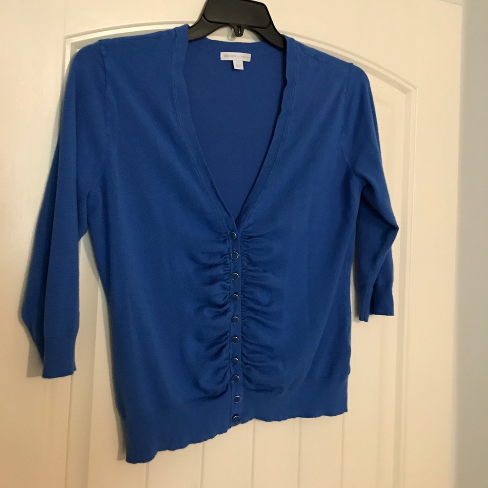 Blue cardigan 3/4 sleeves