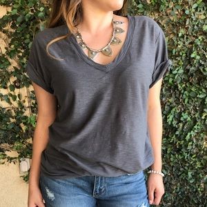 Gray V-Neck Tee