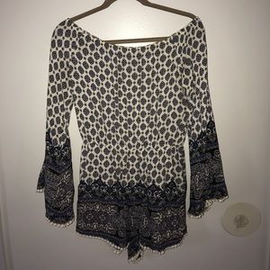 Dresses - Off the shoulder patterned romper Dresses - Off the shoulder patterned romper