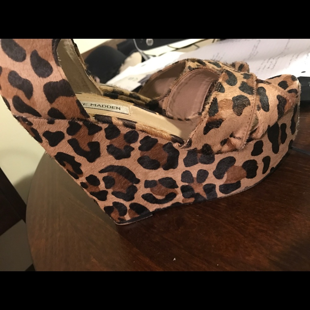 Steve Madden Leopard Platform Wedges