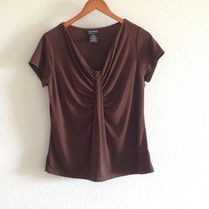 Cocoa Brown Scoop Neck Top