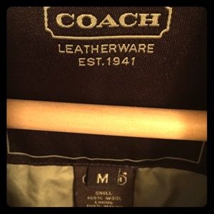 Coach Houndstooth Coat - tan and white.