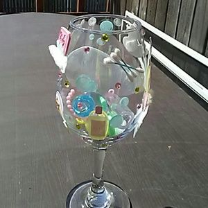 Baby shower glass. Handmade