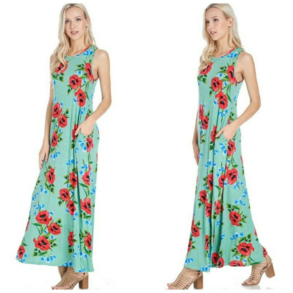 BUY 1, GET 1 FREE! Sleeveless pocket maxi