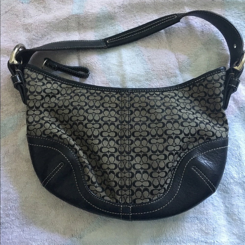 Black coach bag, EUC