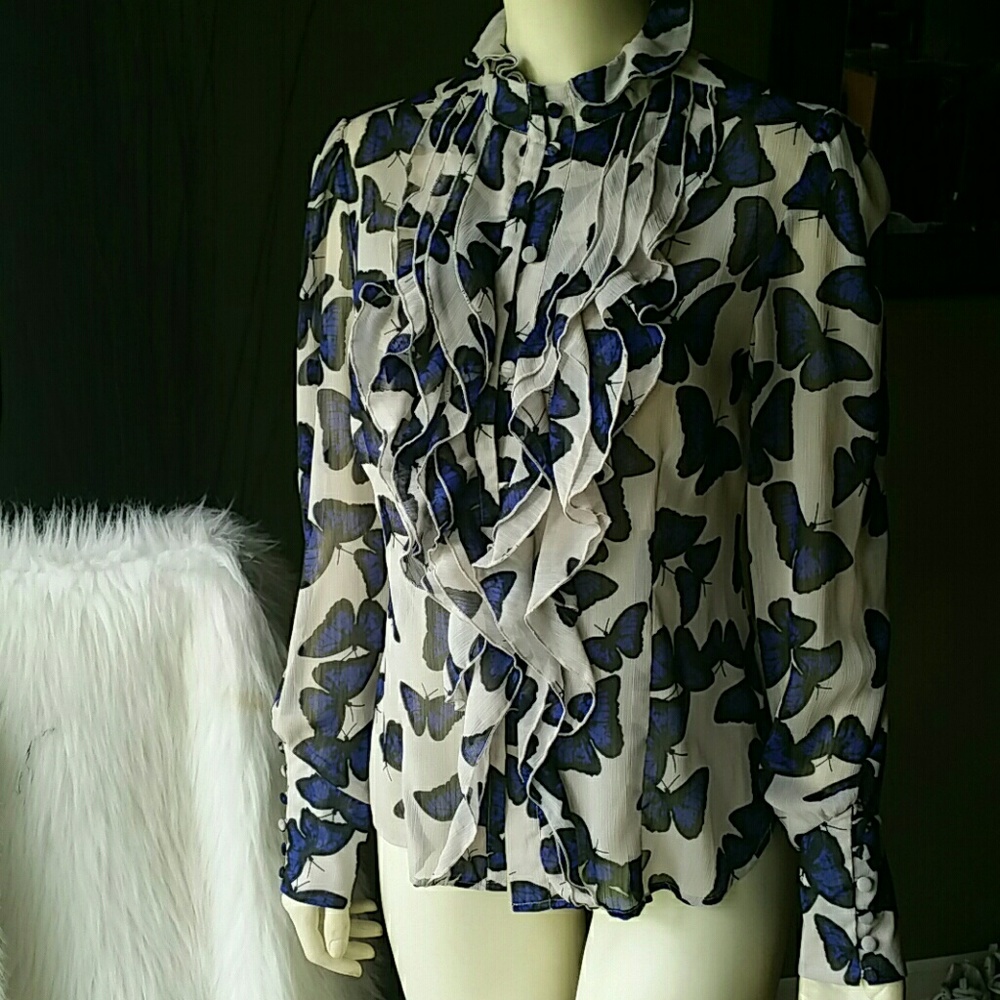 New with tags GO International Butterfly blouse
