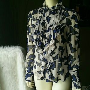 New with tags GO International Butterfly blouse