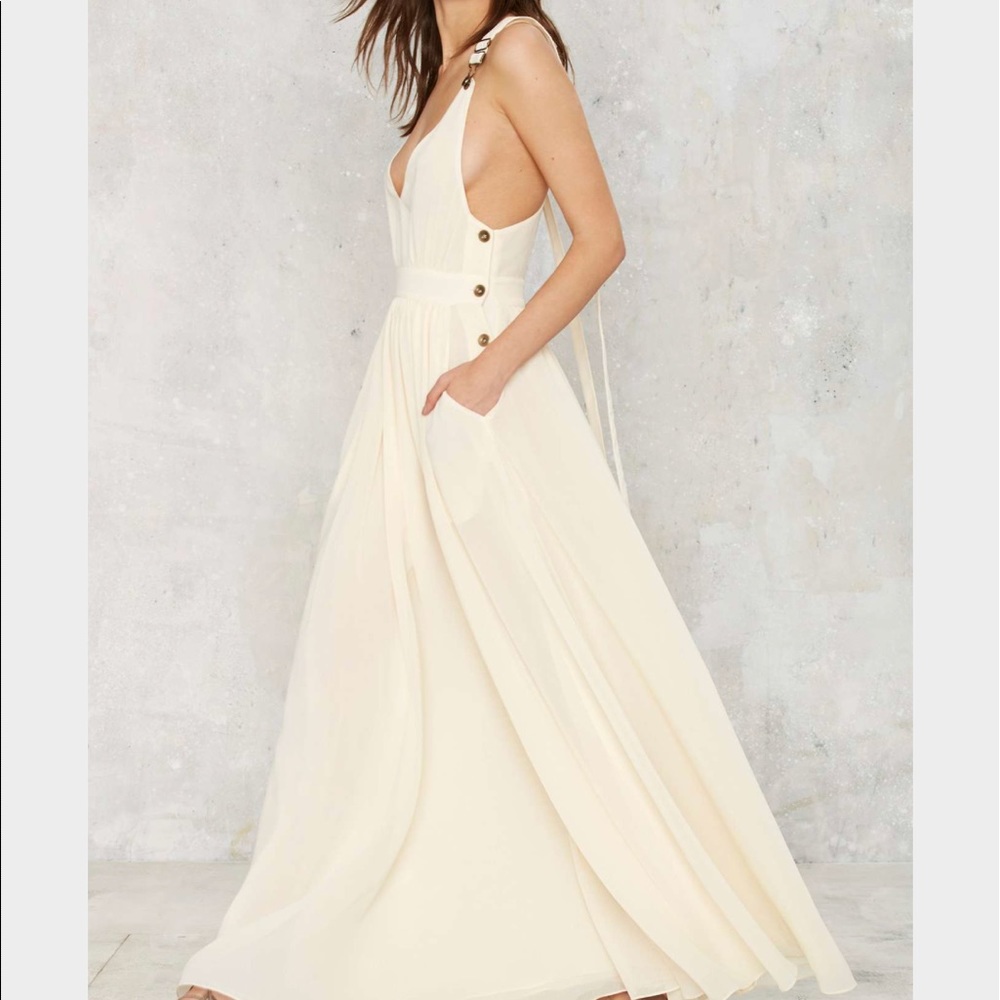 White Start Overall Maxi Dress - Picture 1 of 4