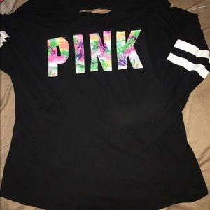 PINK Long Sleeve open back tee