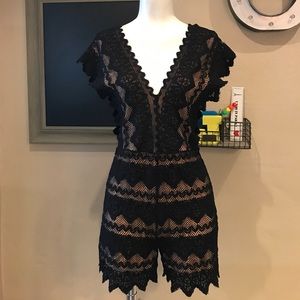 Nightcap Antoinette Lace Short Jumpsuit Romper