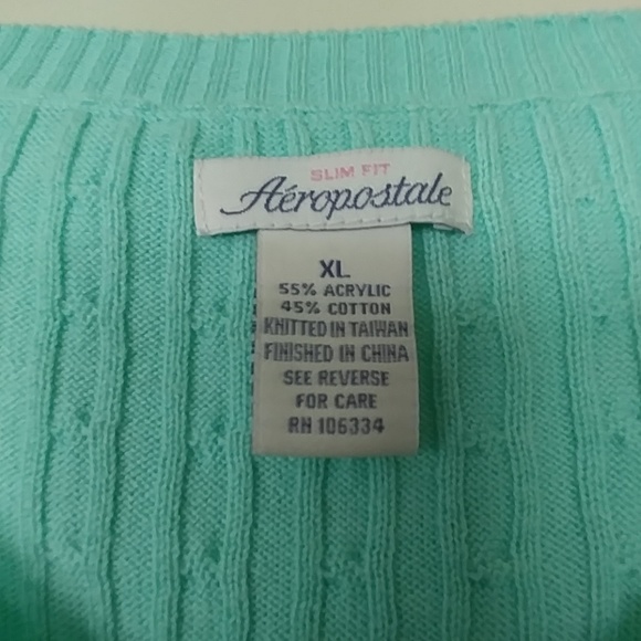 AEROPOSTALE MINT GREEN CROPPED SWEATER SIZE M/L - Picture 3 of 7