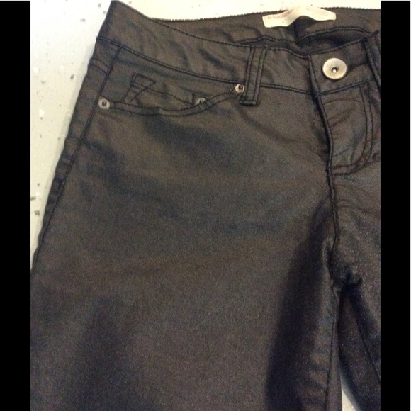 No Boundaries Denim - Black Waxed Skinny Jeans