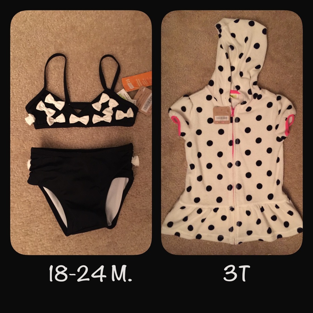 NWT Size 18-24 M Crazy 8 Swimsuit & Size 3T Cover