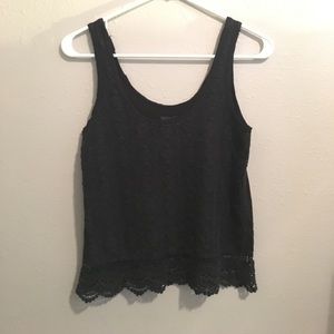 American Eagle black crochet crop top