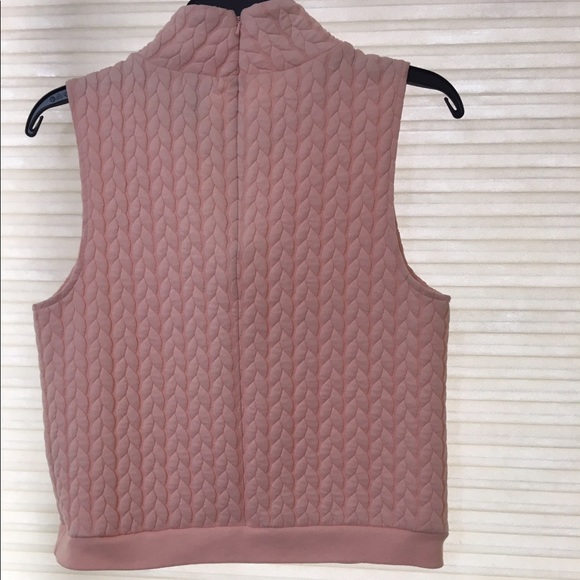 Cropped mock neck tank - pink cable knit - Picture 2 of 2