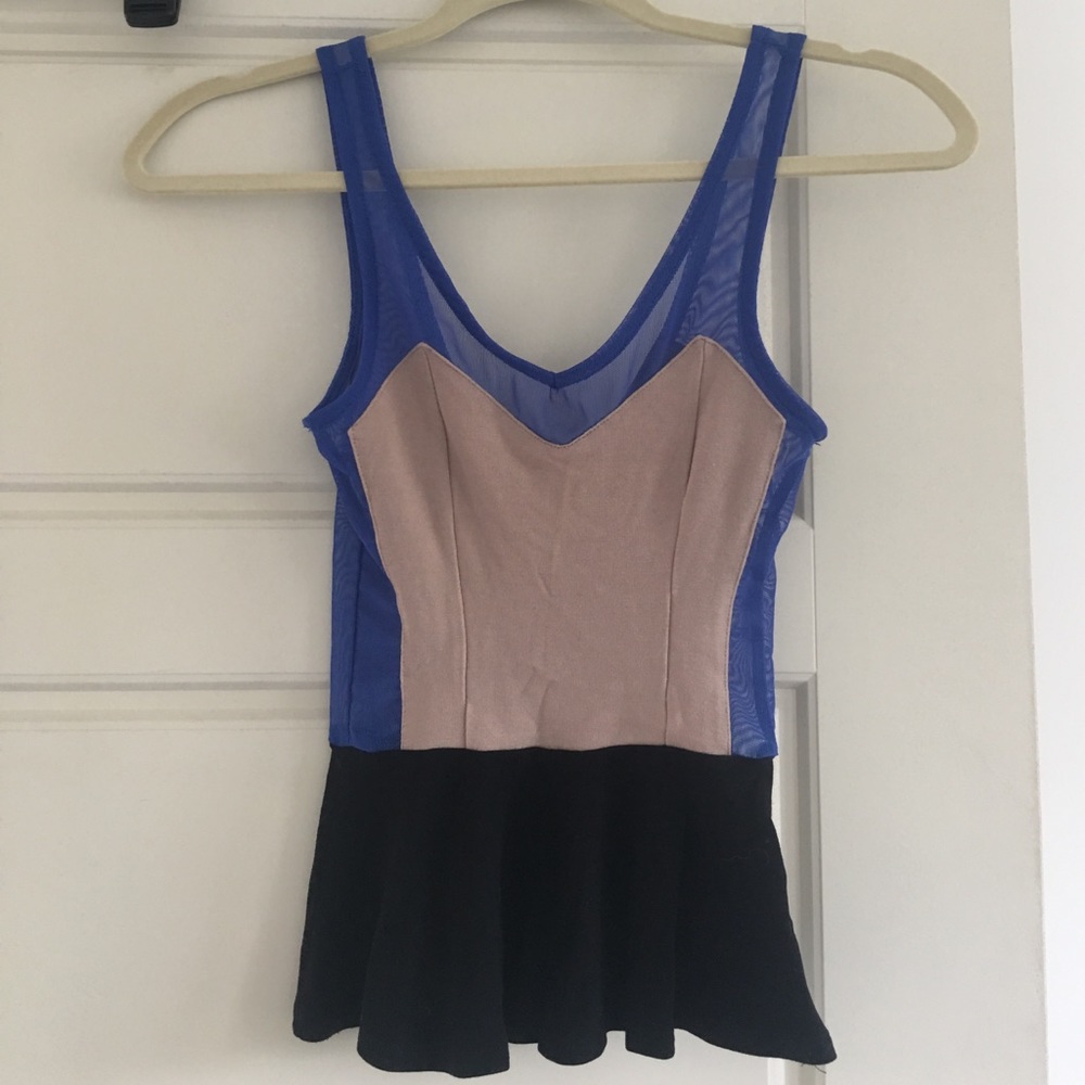 Mesh Peplum Tank