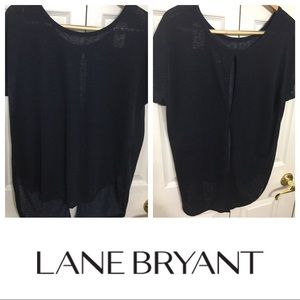 LANE BRYANT Linen Blend Open Back Top NWT