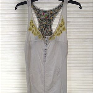 Free People Embroidered Racer Back Tank