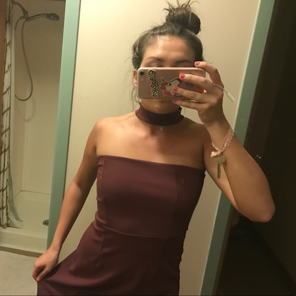 NEW choker Burgundy dress