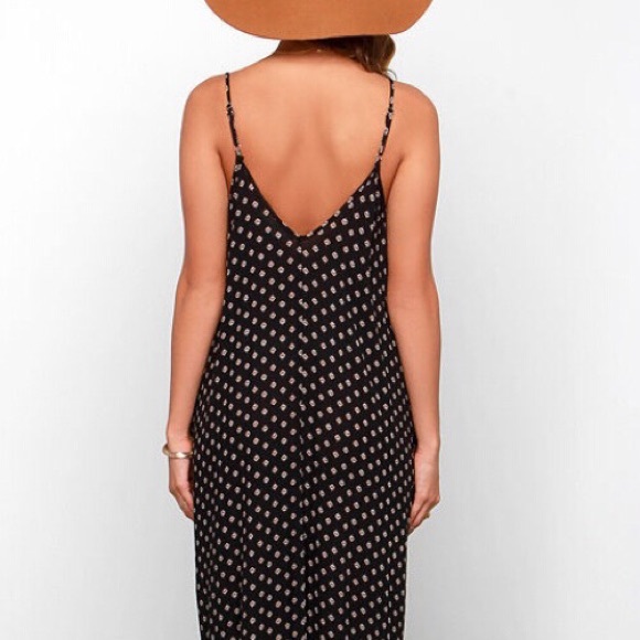 Black polka dot maxi dress DRC165* - Picture 3 of 4