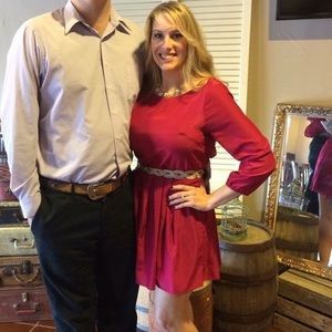 Super cute open back dress!