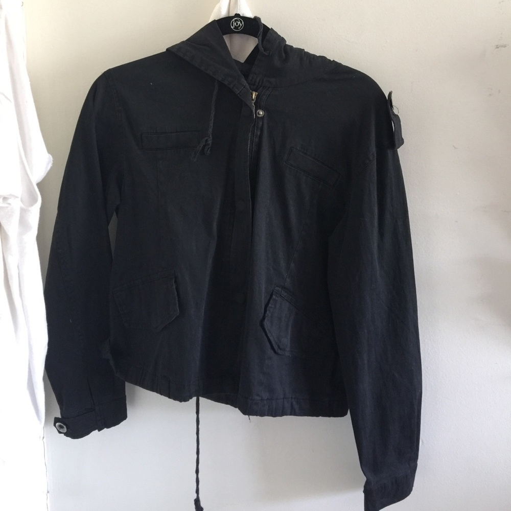 black hooded cargo jacket