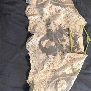 Lace, pearl, 3/4 length sleeve formal/dressy shrug