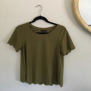 Olive green cotton blouse