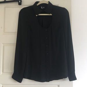 Black Button Down with cut out